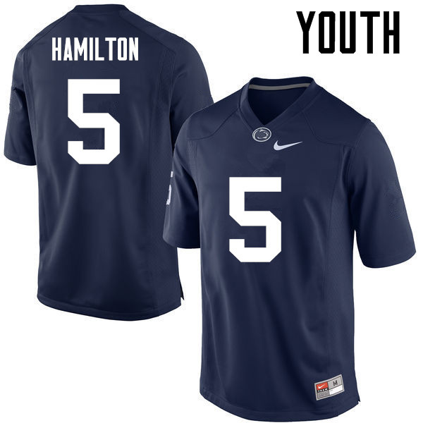 Youth Penn State Nittany Lions #5 DaeSean Hamilton College Football Jerseys-Navy
